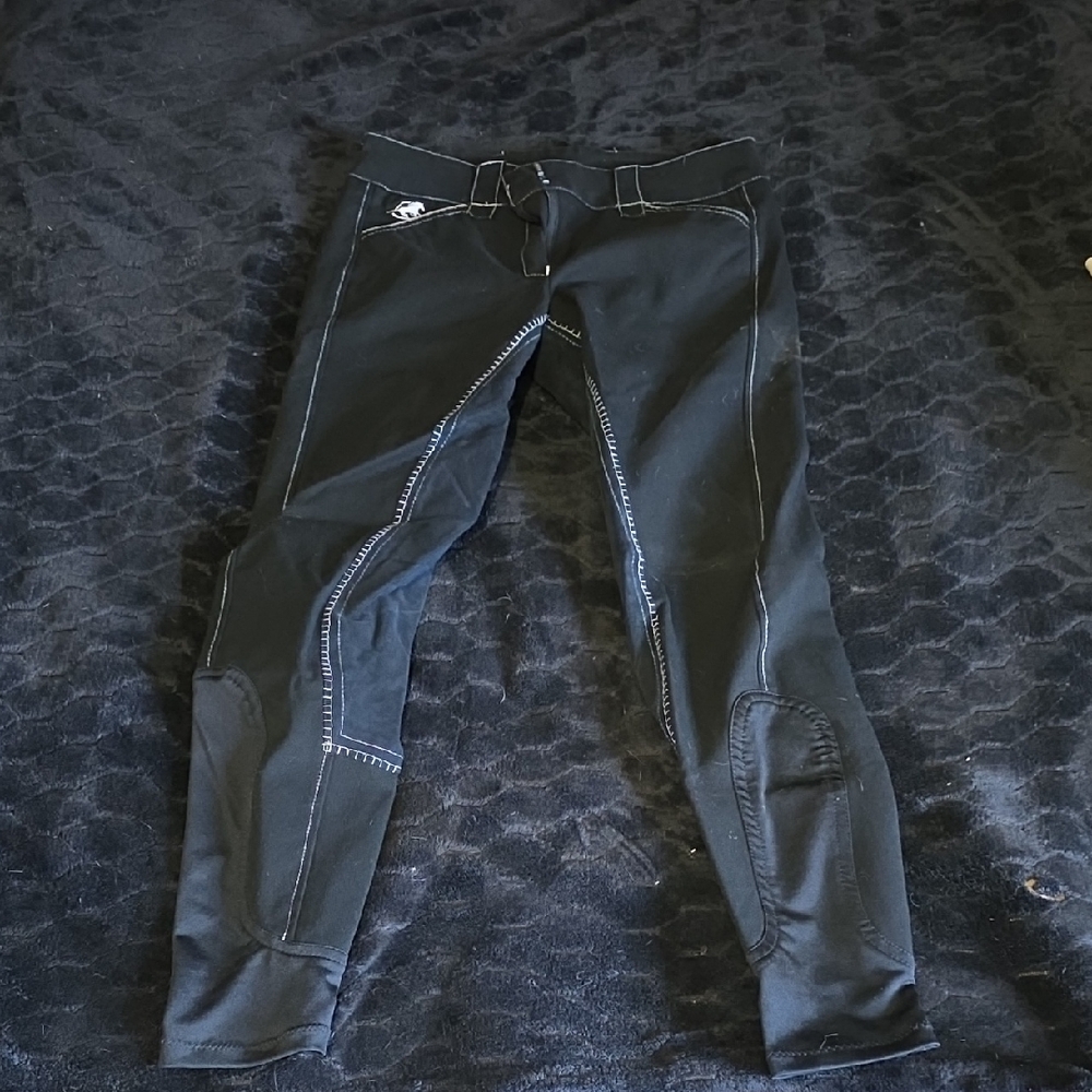 Black Women's Stretch Jeggings with Knee Panels